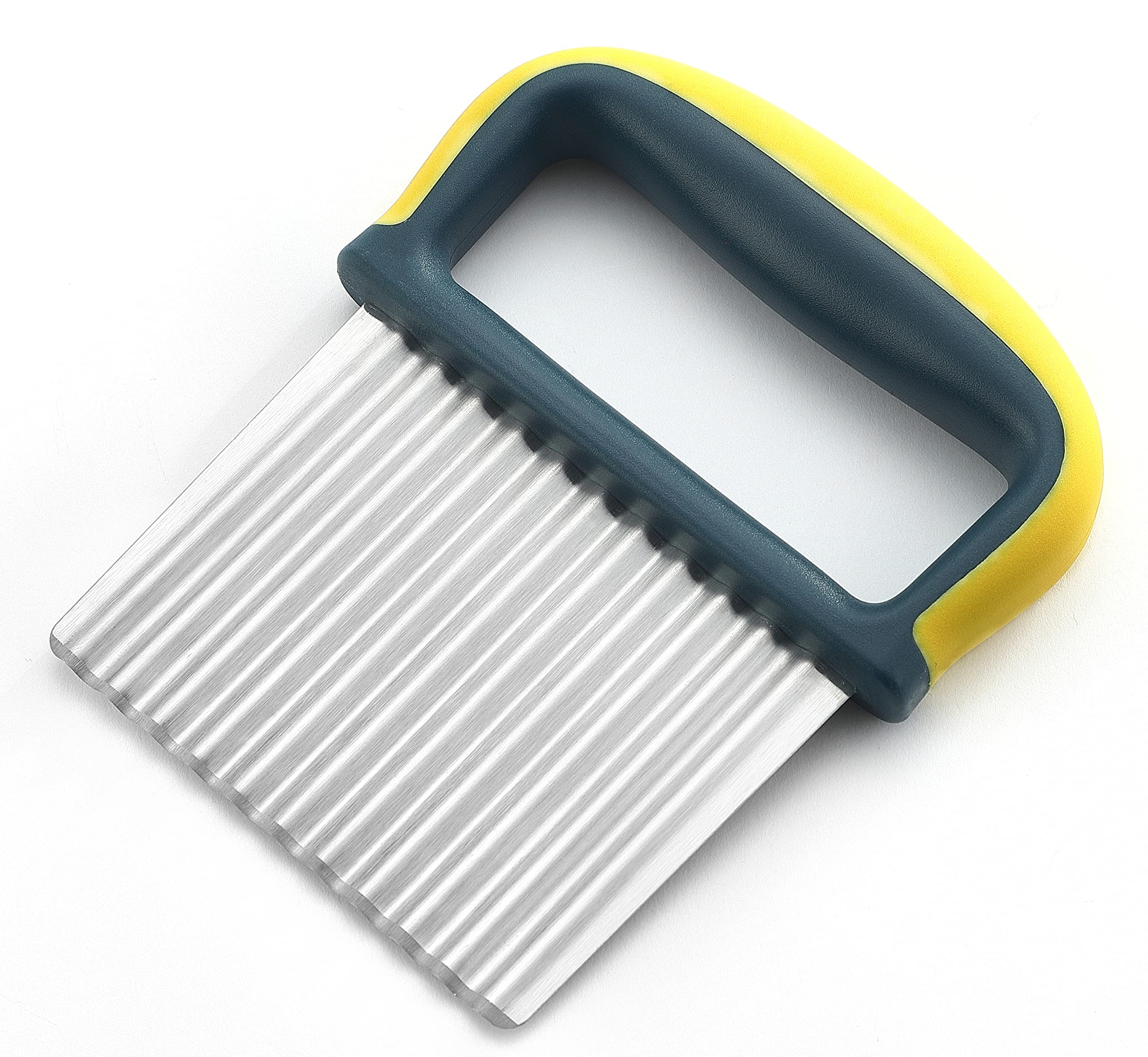 Crinkle Cutter with Cover French Fry Cutter Potato Knife Cutter Wavy Crinkle Cutting Tool Potato Cutter Veggie Chopper Veggie Slicer Fruit Vegetable Slicer Stainless Steel