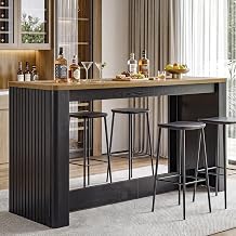 LITTLE TREE 67" Long Bar Table, Farmhouse Counter Height Pub Table