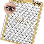 QUEWEL Lash Clusters 320Pcs Cluster Lashes 10D D Curl Lash Cluster Eyelash Extensions Mix9-16mm Individual Eyelashes Clusters Wispy Lash Clusters Thin Band Soft to Use at Home(10D D Mix9-16)