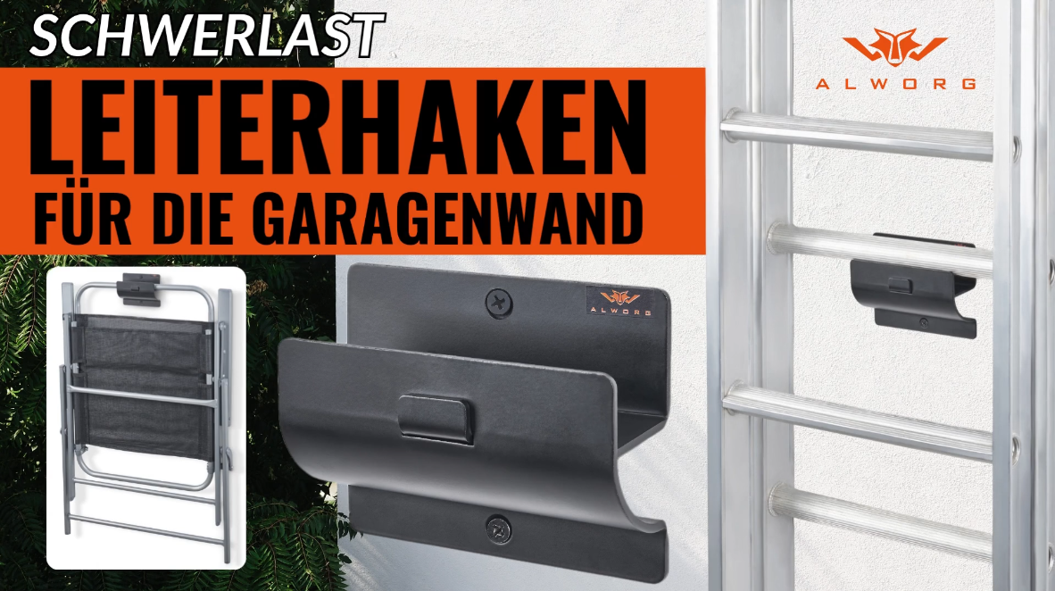Robuste Leiteraufhänger (4 Stück) | Wandhalterung Für Leiter, Schubkarren & Mehr | Max. 22,7 Kg Tragkraft