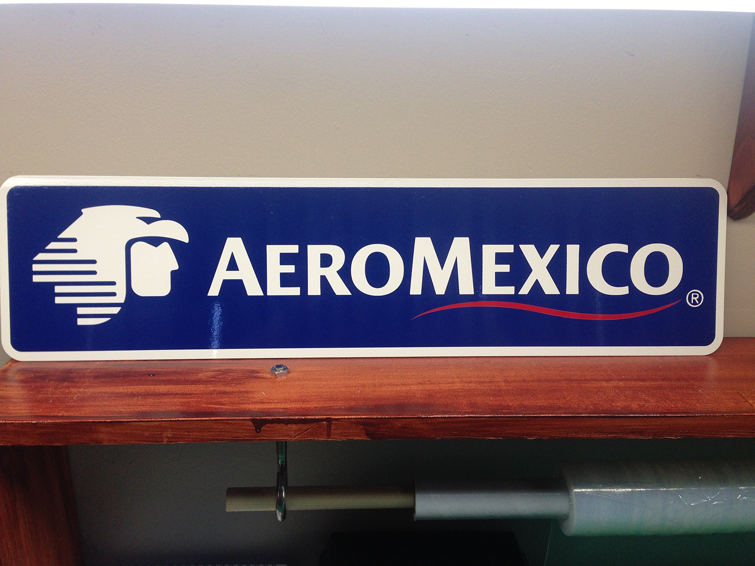 Aeromexico Airlines Metal Sign 6" X 24"