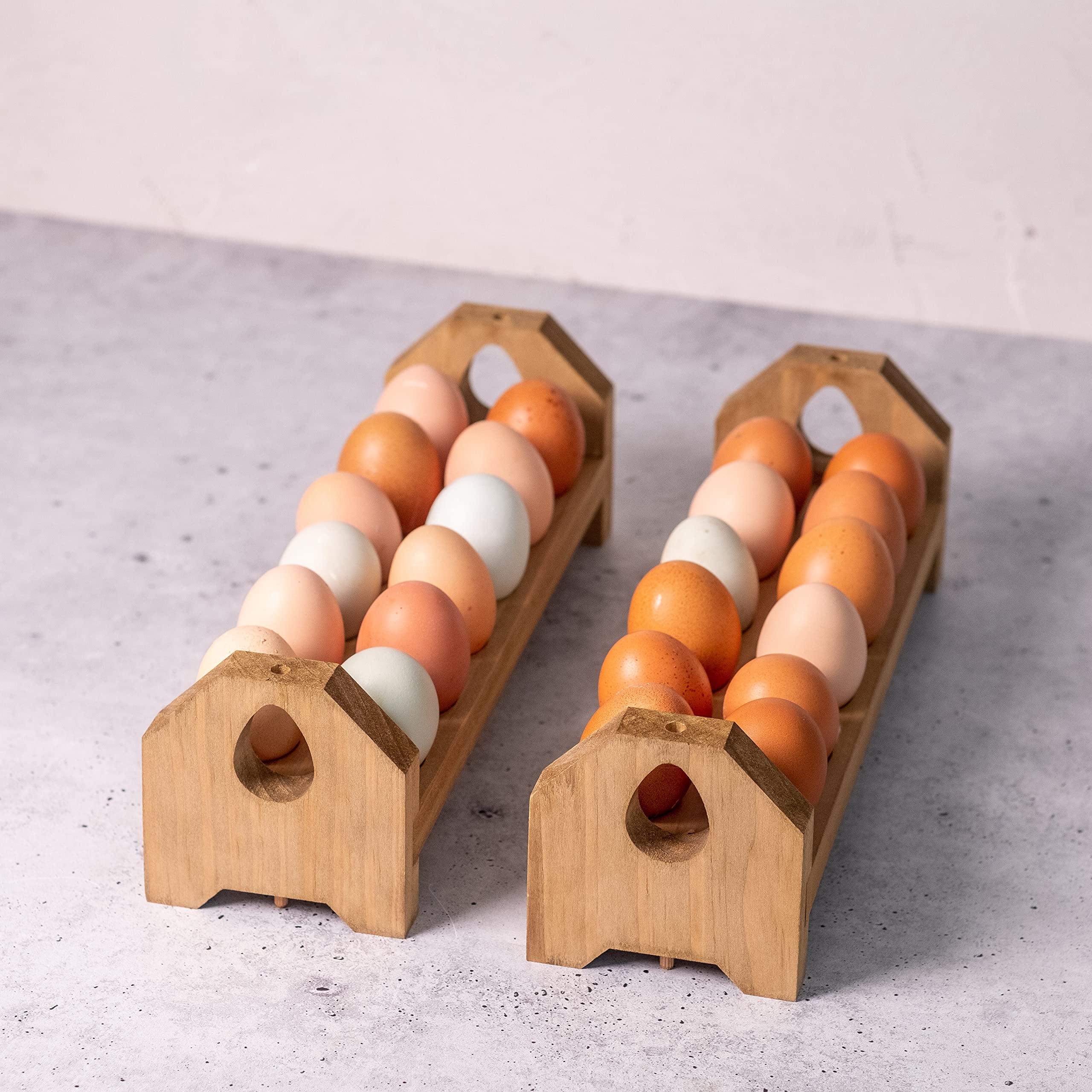 Soporte apilable de madera para huevos de granja, almacenamiento de huevos frescos, soporte de huevos de madera, estante de huevos de madera, caja de huevos de madera, bandeja de huevos