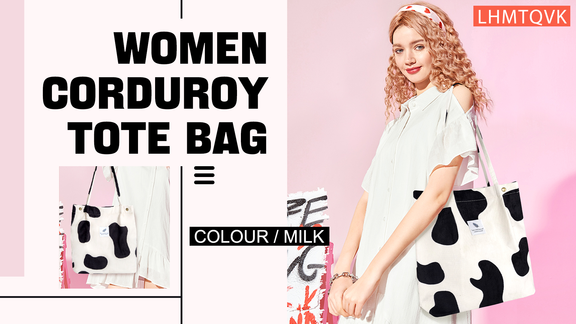 Bolso Tote de pana para mujer, gran capacidad con bolsillos miniatura 7