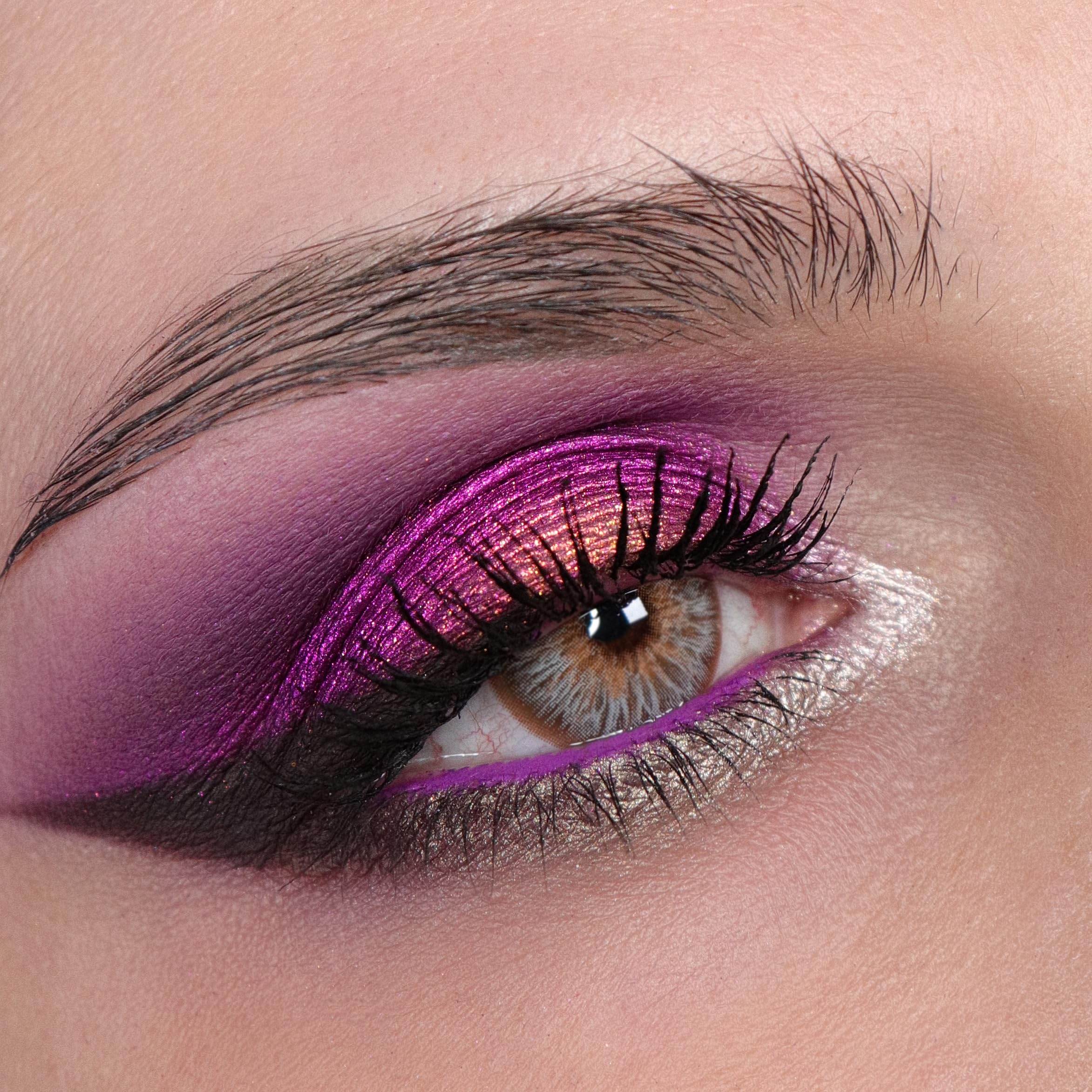GLAMLENS Lenti a Contatto Colorate Catania Brown - Marrone Mensili - Silicone Idrogel - 2 Pezzi DIA 14.2 - 0.00 Diottrie