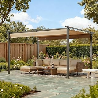 10 Grape Pergola Ideas for Shaded and Productive Gardens 48 LAUSAINT HOME 10' x 13' Outdoor Retractable Pergola with Sun Shade Canop...