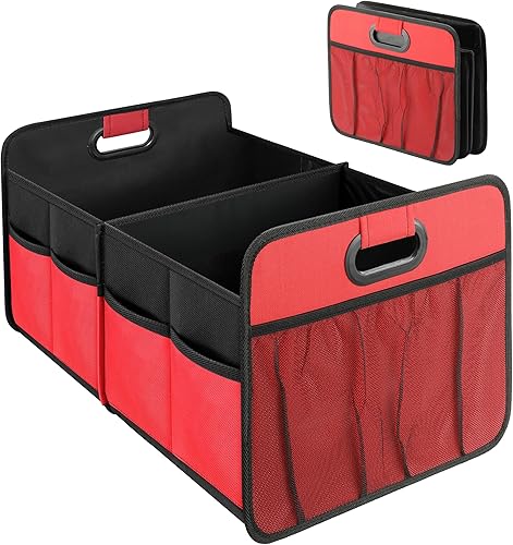 Miniatura 14 de YSSOA Organizador de maletero de automóvil, 2 compartimentos antideslizantes de 14 pulgadas de profundidad x 22 pulgadas de ancho x 12 pulgadas