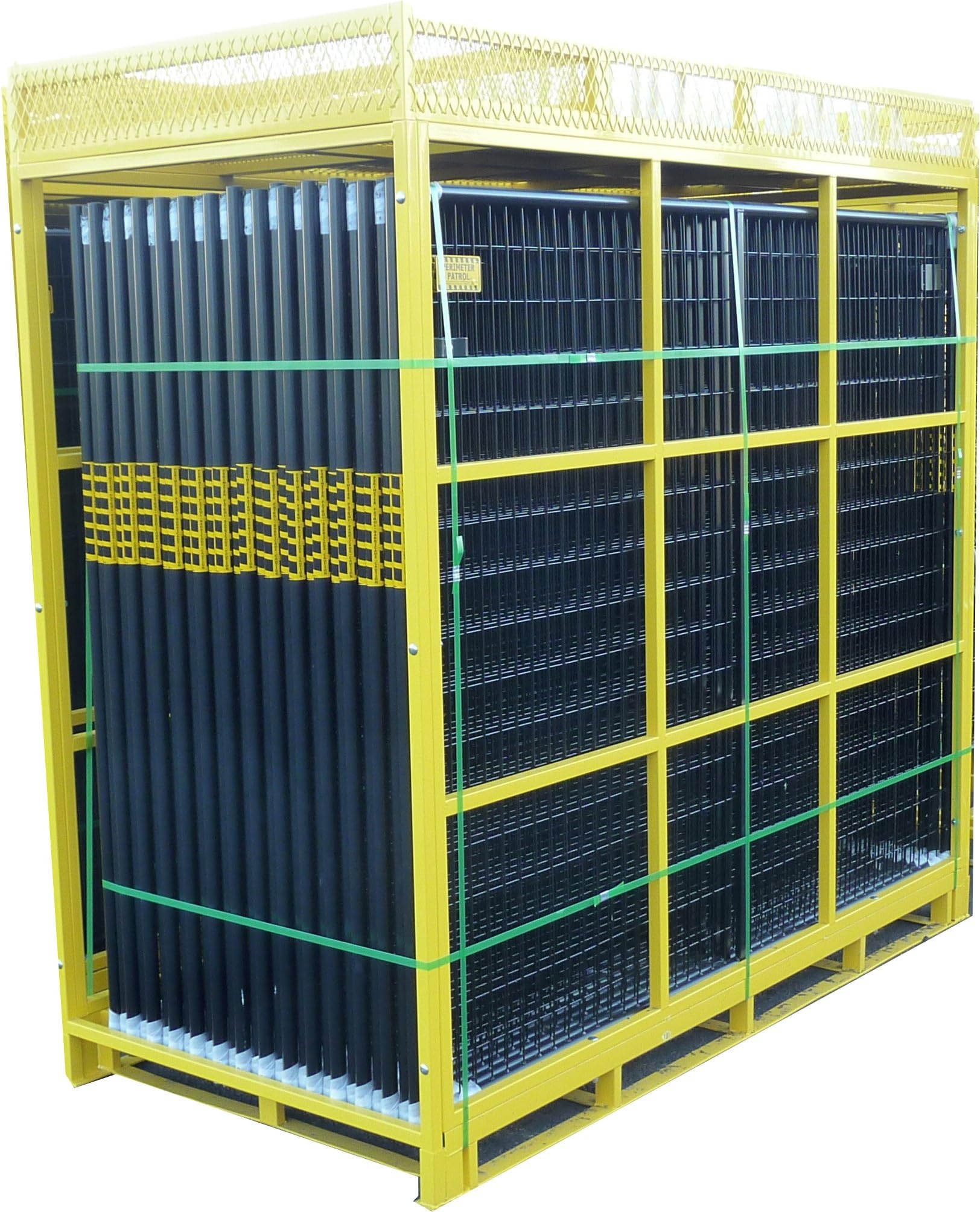 Crowd Control Temporary Fence Panels - Perimeter Patrol Portable Security Fence Full Pallet 210 Linear Feet - Safety Barrier for protecting property, construction sites, outdoor events. 7.5'W x 6'H Black