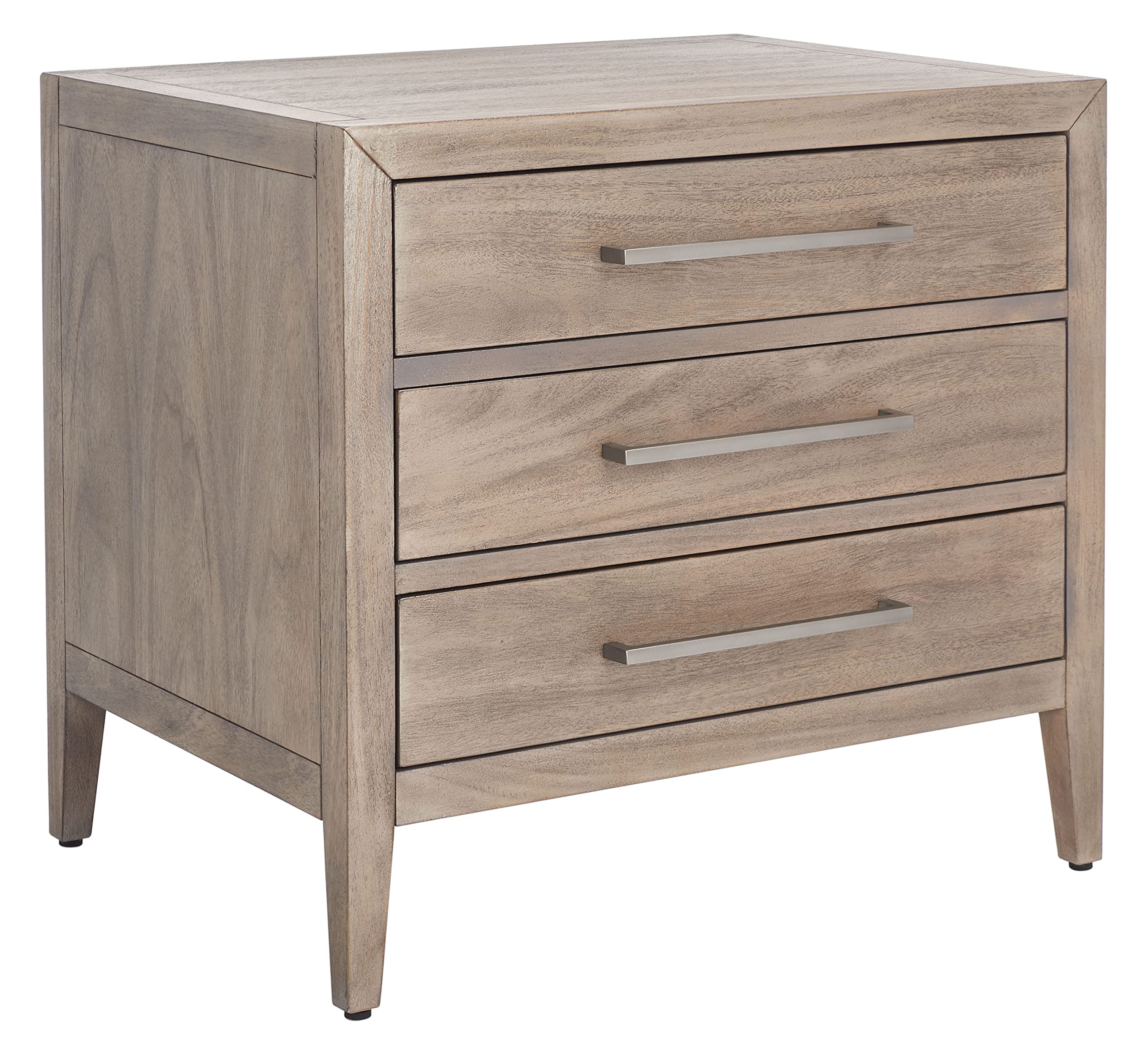 SAFAVIEH Couture Home Collection Ariella Light Brown 3-Drawer Wood Nightstand Table (Fully Assembled)
