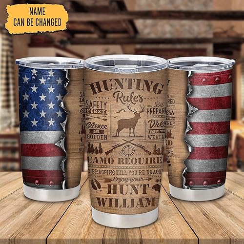 Vista 58 de Hyturtle Regalos personalizados de caza para hombres, vaso de caza de camuflaje de 20 onzas, taza de café de viaje de acero inoxidable, regalo