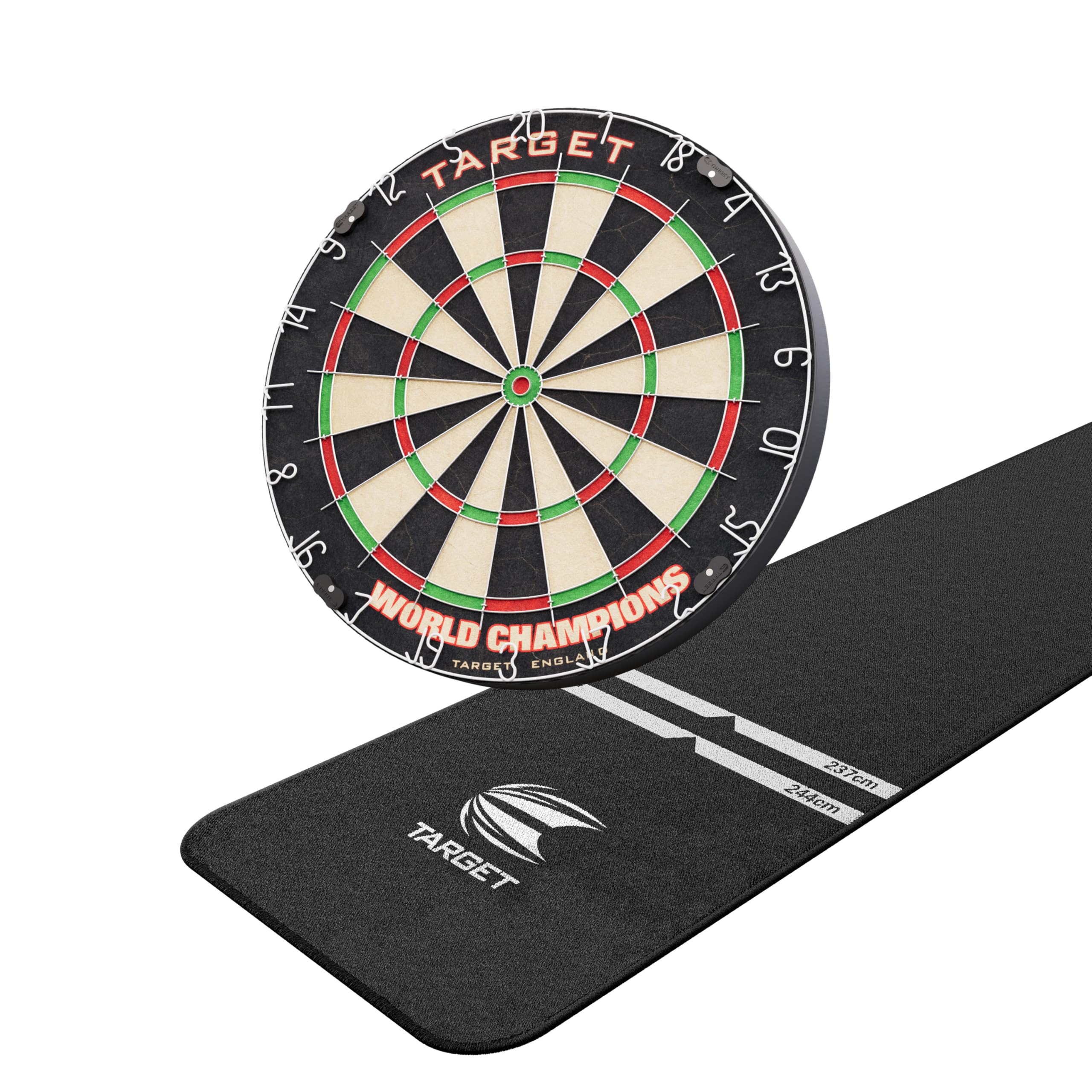Target Darts Dartboard Bundles | Rift Dart Board and 6 Darts | World Championship Dartboard | WC Dart Board and Arc Light System | Full-Length Darts Oche Mat | 4 Bundle Options