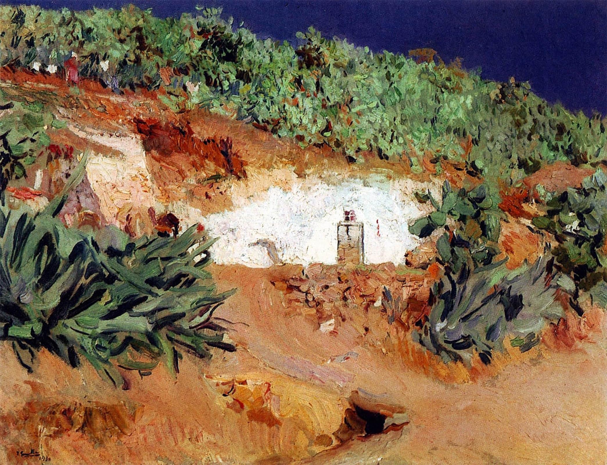 SERENDIPITP Vintage Wall Art Canvas Nordic Poster Canvas Print Picture The house of the Gypsies in the Sacromonte by Joaquín Sorolla Wall Art Poster for Home Decor 60x90cm