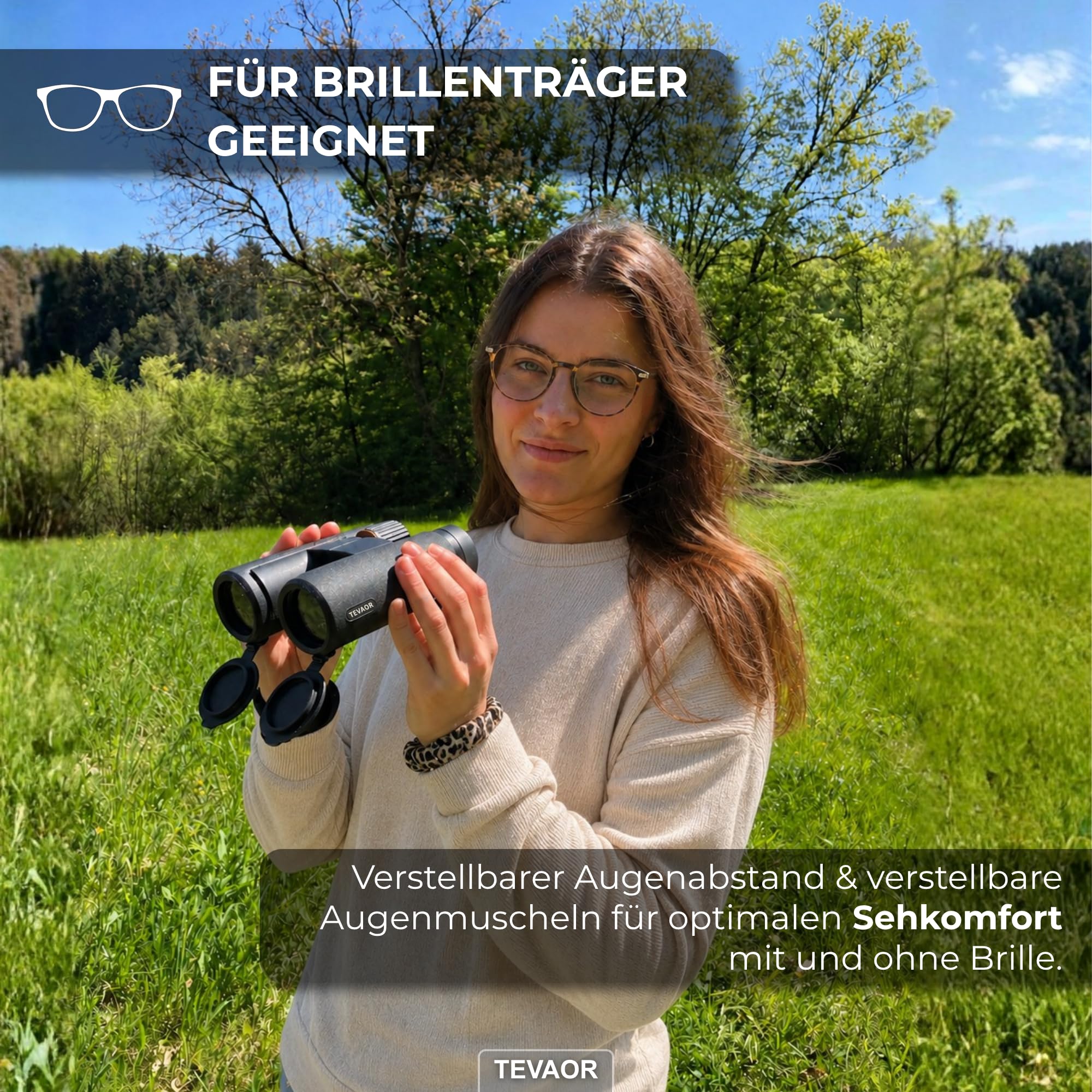 Fernglas 10x42 für Erwachsene & Brillenträger – BaK4 & FMC-vergütet, HD Feldstecher – Wetterfest & Beschlagfrei durch Nitrogenfüllung – für Wandern, Outdoor, Vogelbeobachtung, Jagd & Reisen