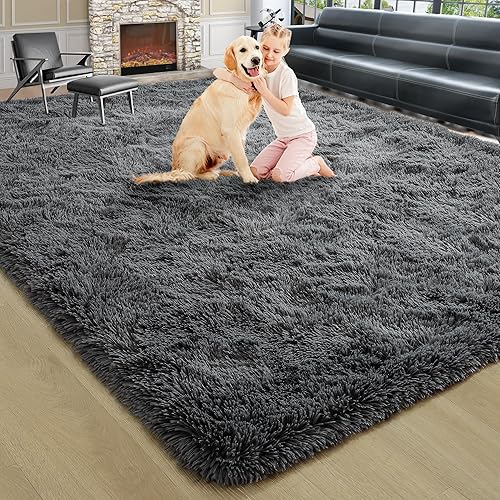 Miniatura 37 de Noahas Alfombras Esponjosas de Arcoíris para Dormitorio de Niñas, 2x4 Alfombra Peluda Rosa para Cuarto de Niños, Alfombras de Área Peludas para Sala