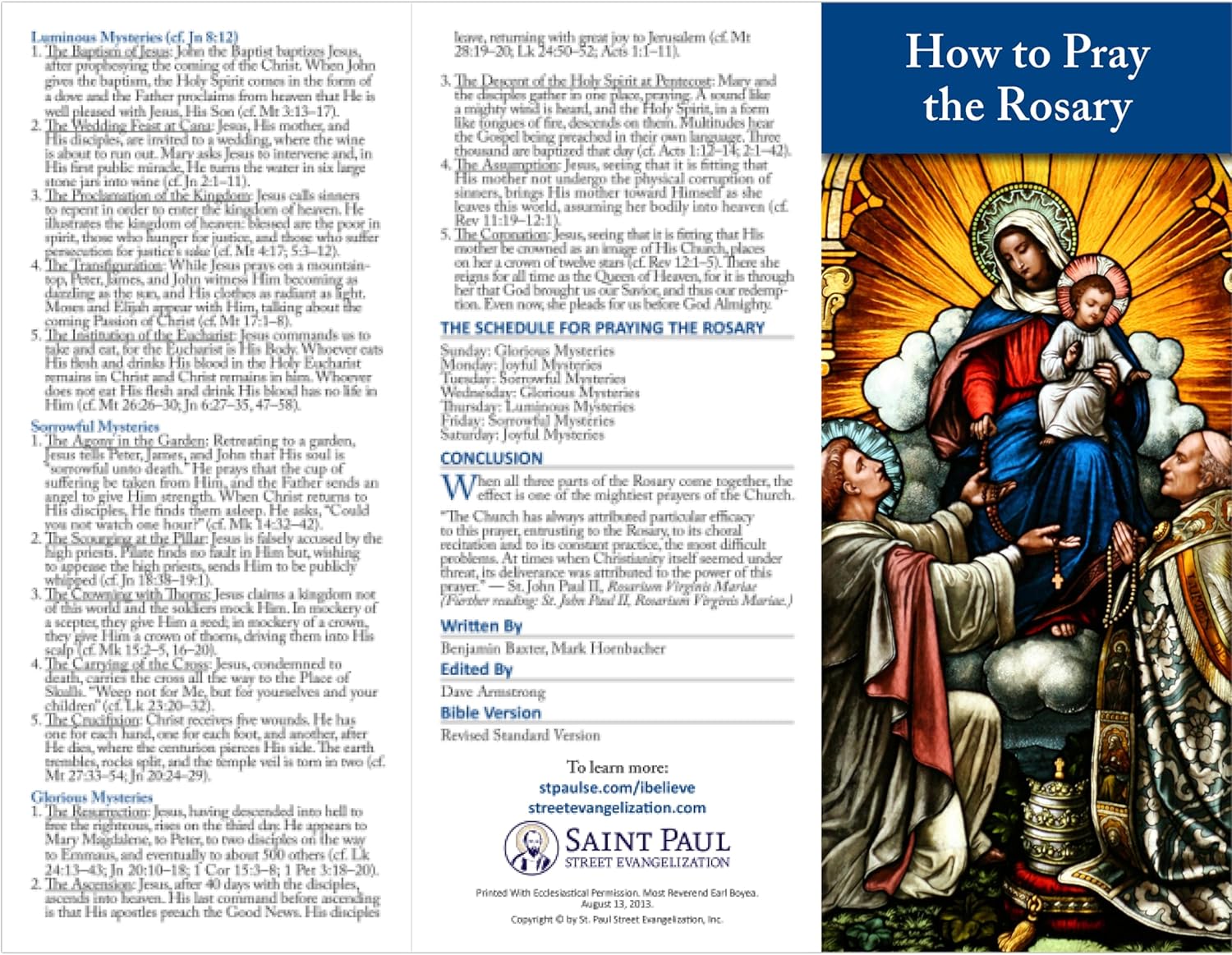 How to Pray the Rosary Pamphlet 100 Count Bulk for Catholic Evangelization and Church