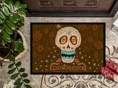 Miniatura 4 de Caroline's Treasures VHA3031MAT Tapete para puerta del Día de los Muertos, alfombra de interior o exterior de 18 x 27 pulgadas, 27 pulgadas de largo