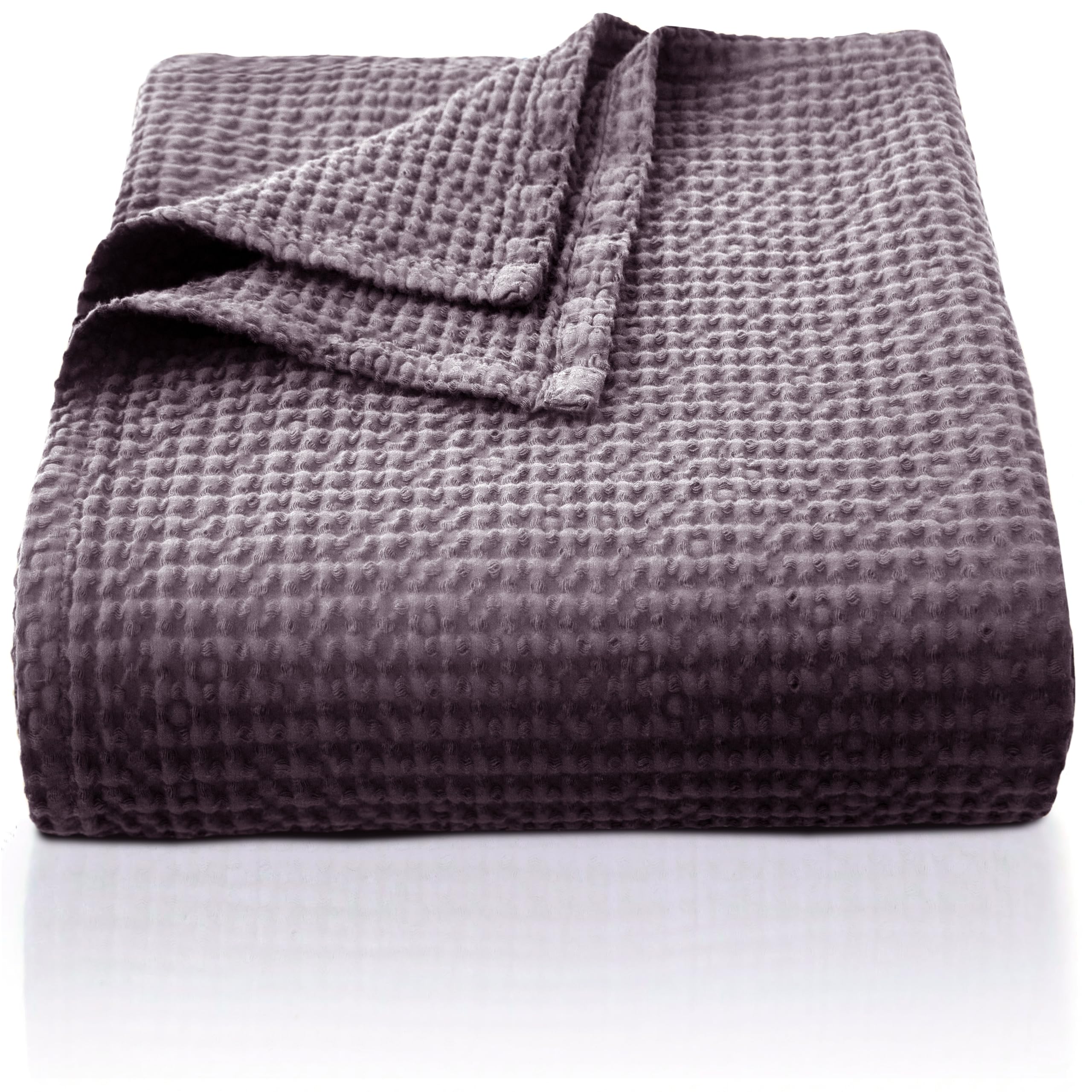 CHUFFED 100% Cotton Waffle Blanket 150x200cm Soft Lightweight Throw Blanket for All Season- Perfect Blanket Layer for Couch Bed Sofa - Elegant Home Decoration - Twin/Double Size-Grape Purple โ image 1