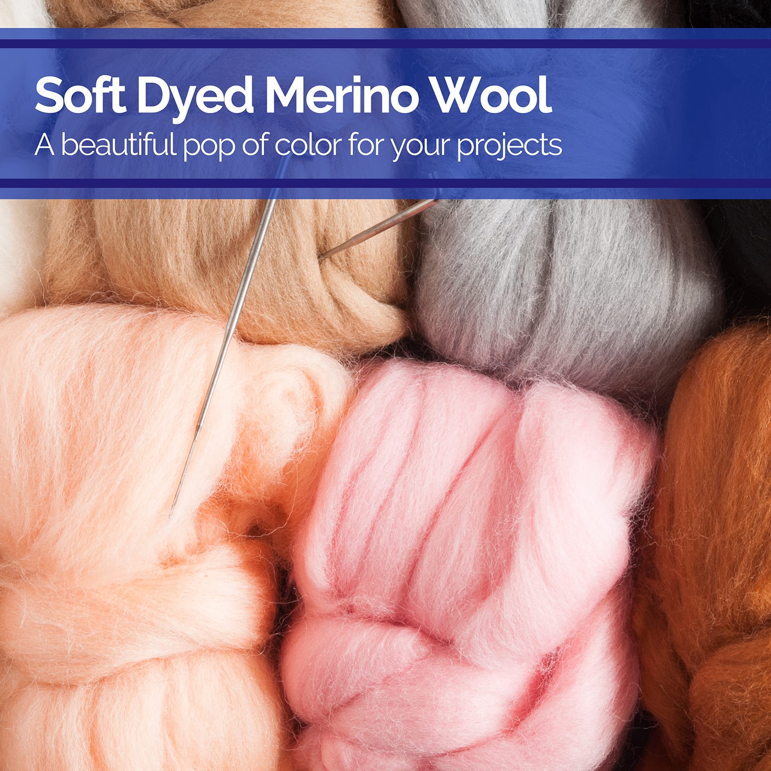 Revolution Fibers | Mischung aus Merinowolle | perfektes Wollgarn zum Spinnen, Nadelfilzen, Nassfilzen, Weben und Basteln (alle Kreaturen (natürlich), 500 Gramm)