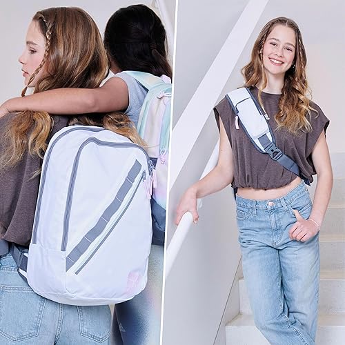 Miniatura 6 de adidas Mochila Prime Sling unisex para adultos, BlancoGrisOrquídea Fusión Púrpura, Prime Sling - Mochila cruzada de una sola correa