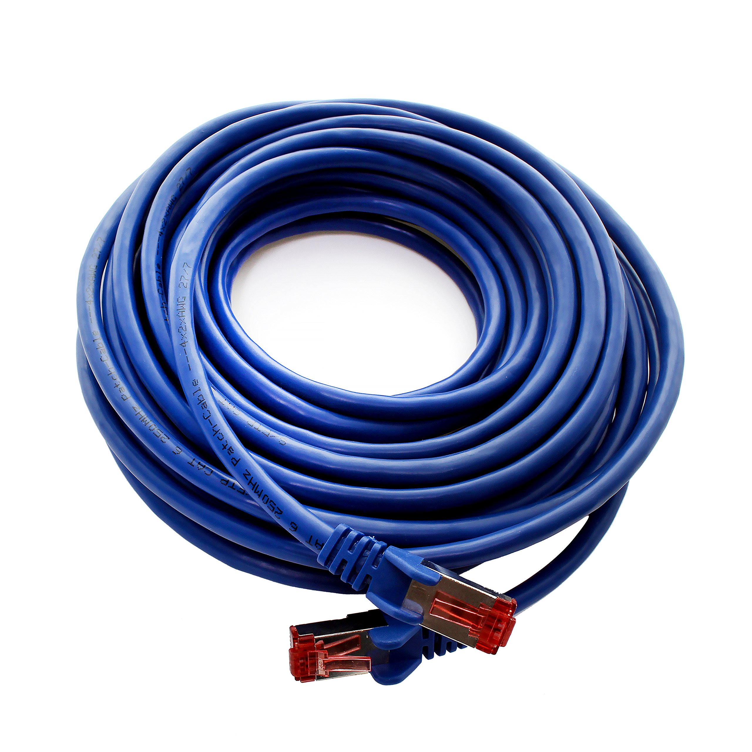 1aTTack.de - 1x 10m CAT6 patch cable S/FTP PIMF shielding CAT.6 RJ45 network cable Ethernet cable DSL LAN router switch modem patch panel - blue - 1 piece — view 9