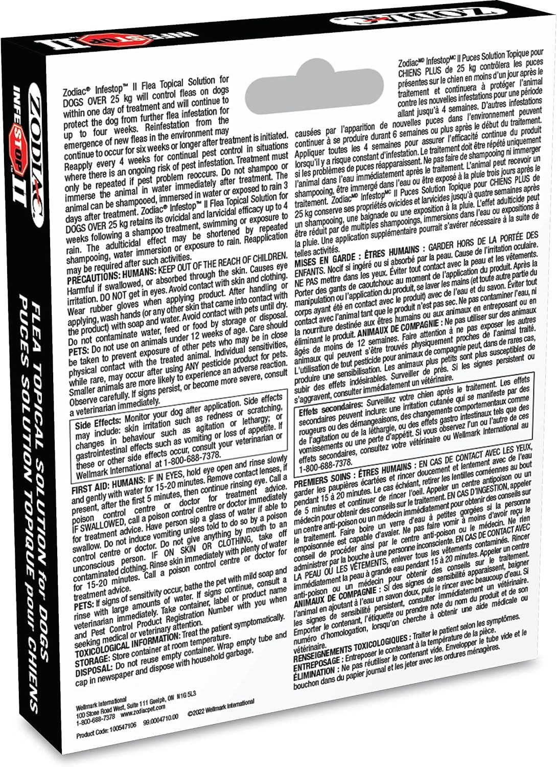 Zodiac® Infestop™ II Flea Topical Solution for Dogs Over 25kg – 4 Tubes