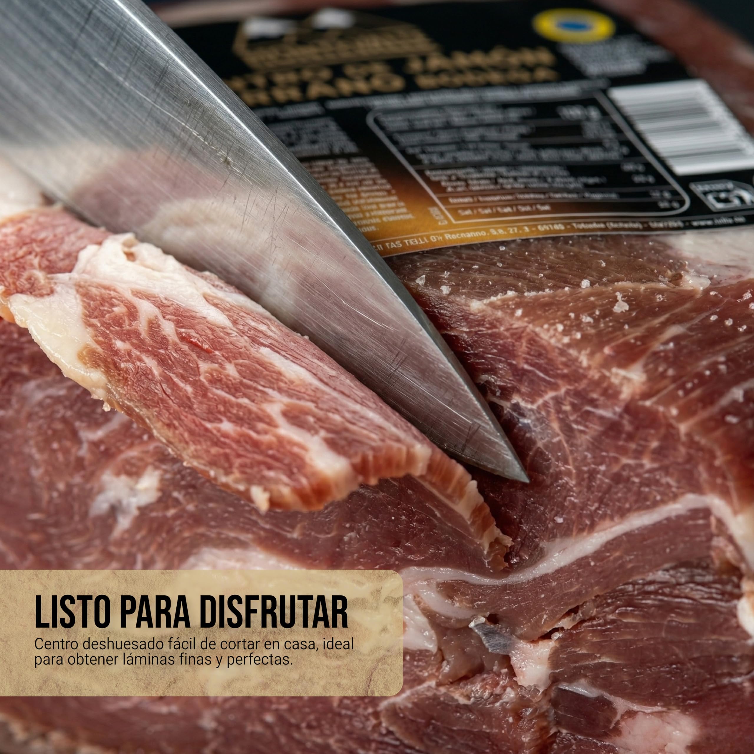 Montevalle Jamón Serrano Deshuesado Gran Reserva 2,5 kg | Curación Tradicional 12 Meses | Maza Española al Vacío | Ideal Corte Cuchillo o Máquina Profesional