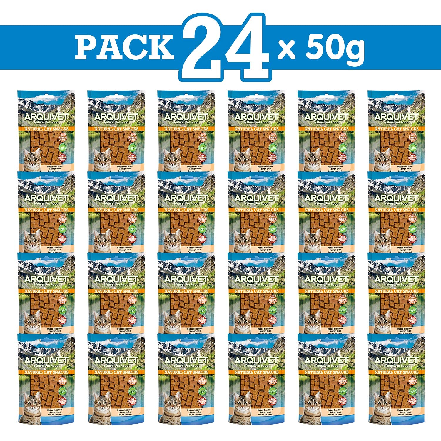 Arquivet Dés de Saumon 50 g, 24 unités