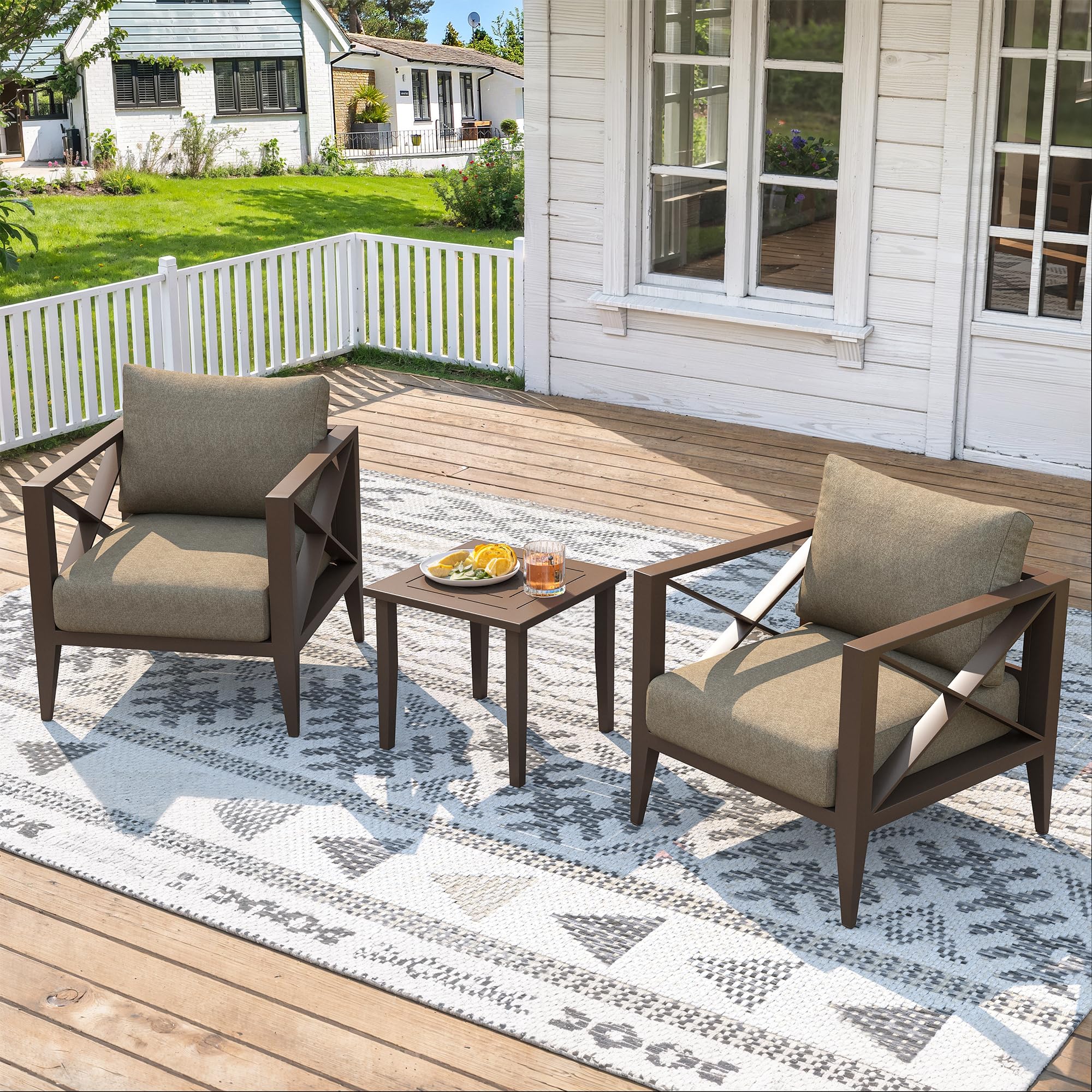 MAISON BACKYARDS 3-Piece Aluminum Patio Set