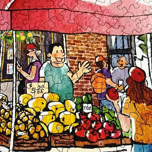 Miniatura 3 de Rompecabezas de 1000 piezas para adultos, rompecabezas de bazar de Boston, rompecabezas de formas únicas para familiares y amigos desafiantes juegos