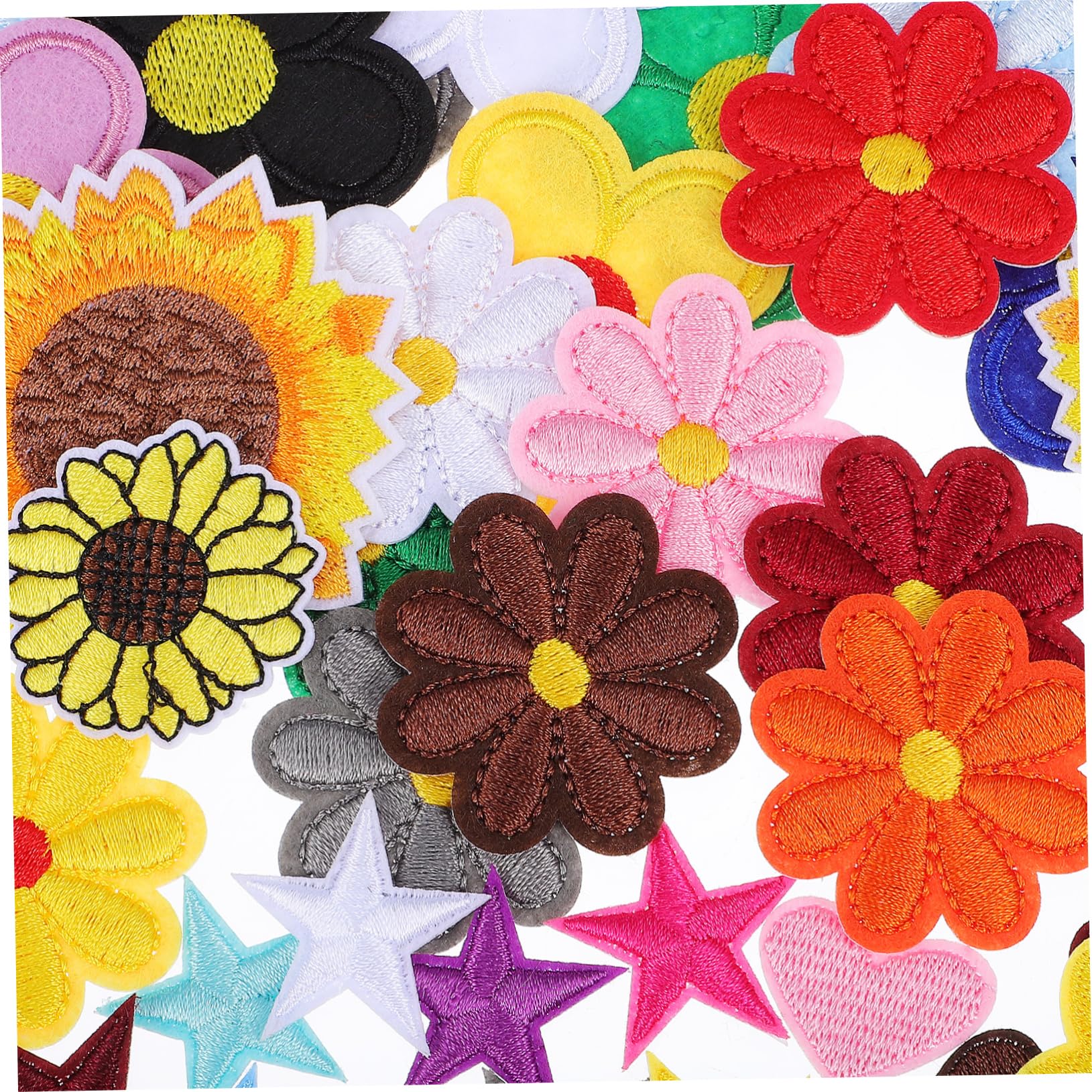 SEWACC 355stücke Bestickte Bügel-patches Teiliges Mit Blumen Herzen Und Sternen Langlebige Farben Einfach Anzubringen Für Kleidung Jeans Rucksäcke Dekoration