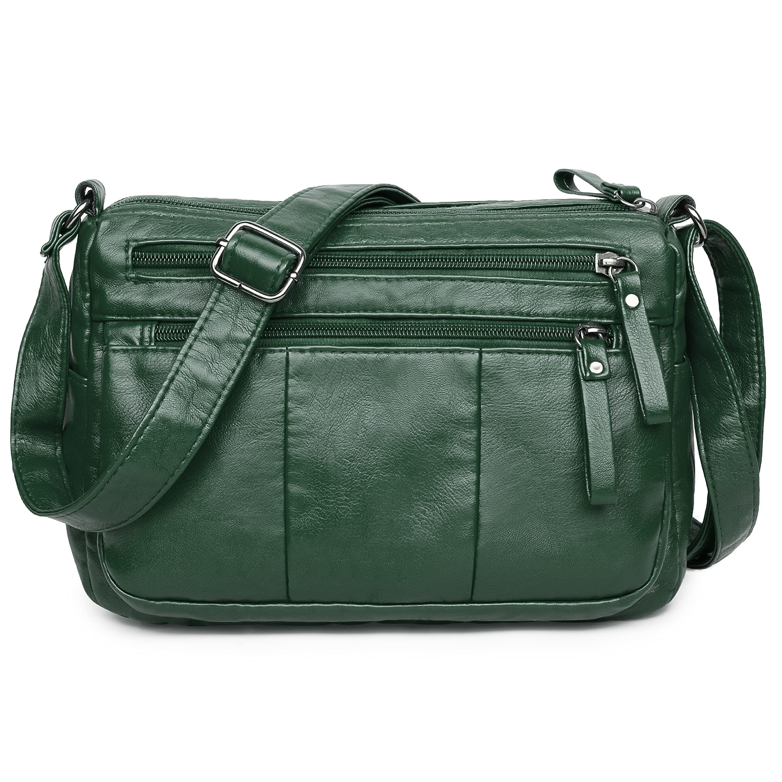 VOLGANIK ROCK Purses for Women Soft PU Leather Shoulder Bag Ladies Crossbody Purse Pocketbooks, Green-10.2", S