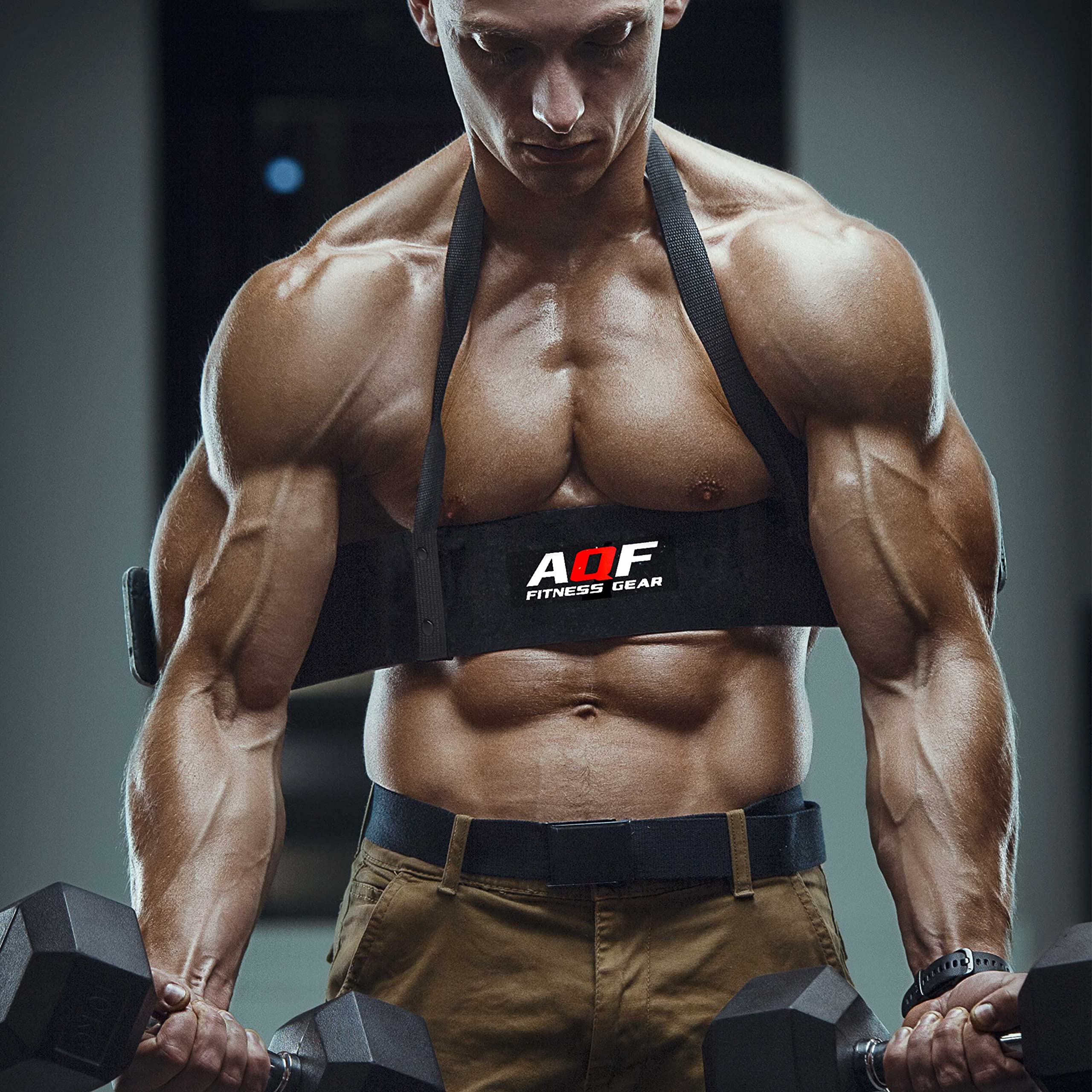 AQF Arm Blaster Bíceps, Aislador de Curl Ajustable para Levantamiento Pesas | Aluminio Ligero, Hebilla De Liberación Rápida, Aislamiento De Brazos, Curl Con Mancuernas, Entrenamiento De Gimnasio