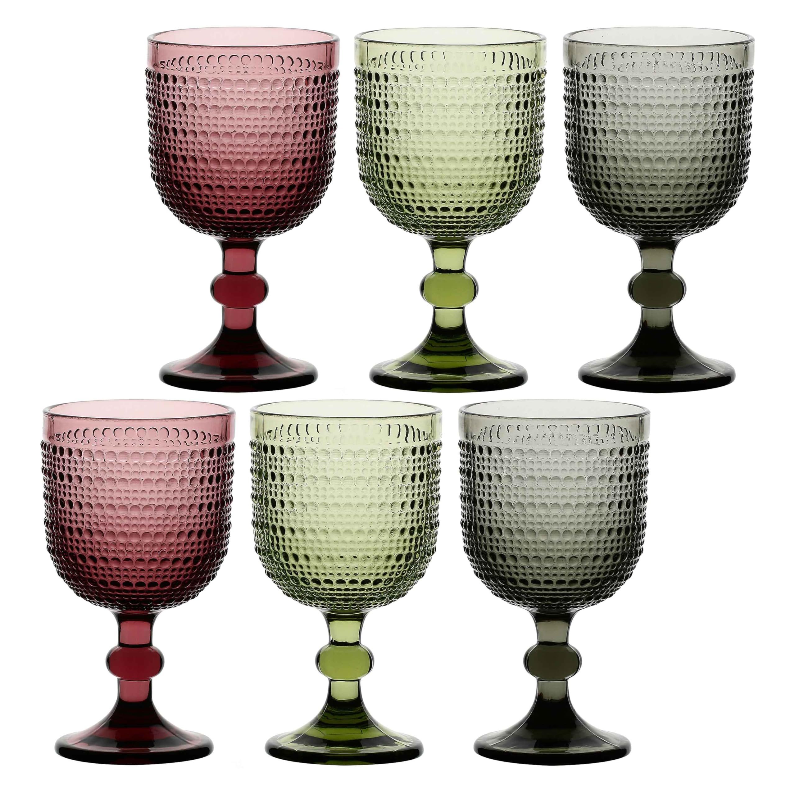 Thun - Set of 6 Glasses with Dots - Glass - Table Collection - Ø 9 cm - 16.5 cm h