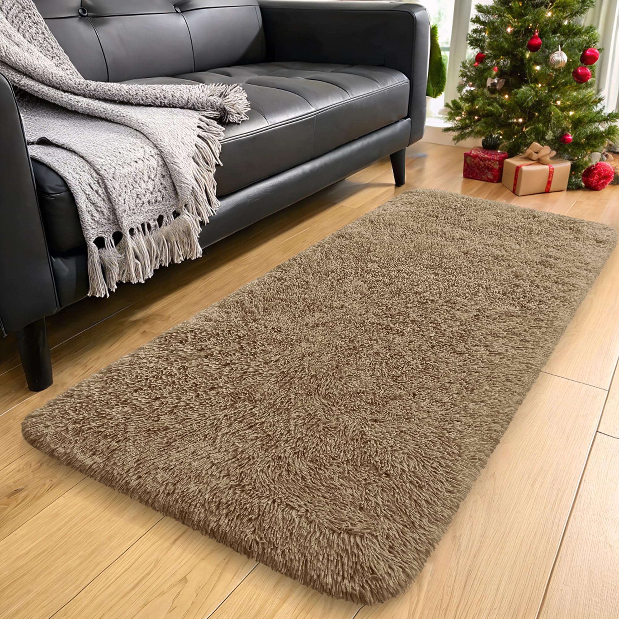 Photo 1 of OLANLY Machine Washable Area Rug, 2x4 Ft, Taupe