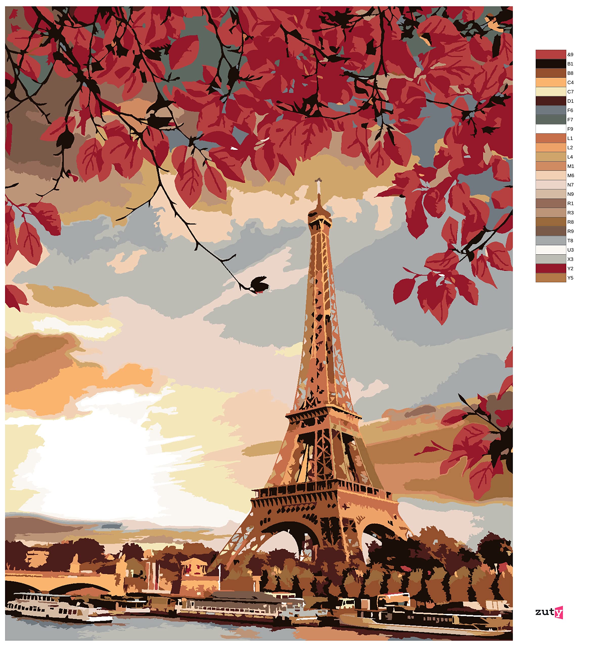 Malowanie według numerów - Paris I HERBST 80x100 cm bez blejtramy