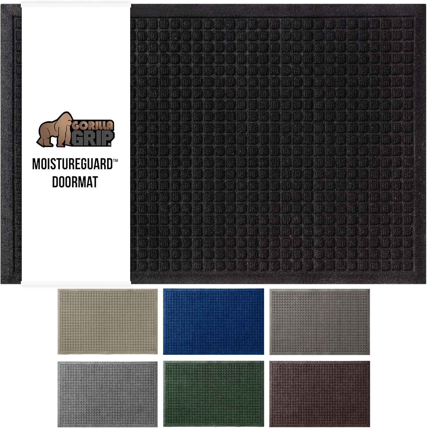 GORILLA GRIP Front Door Mat (29" x 17" Black) Thumbnail