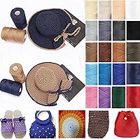 Vista 3 de Cordón de hilo artístico de 14.11 oz, hilo de poliéster color burdeos, para tejer macramé, bolsas de ganchillo, canasta de ganchillo, sombrero