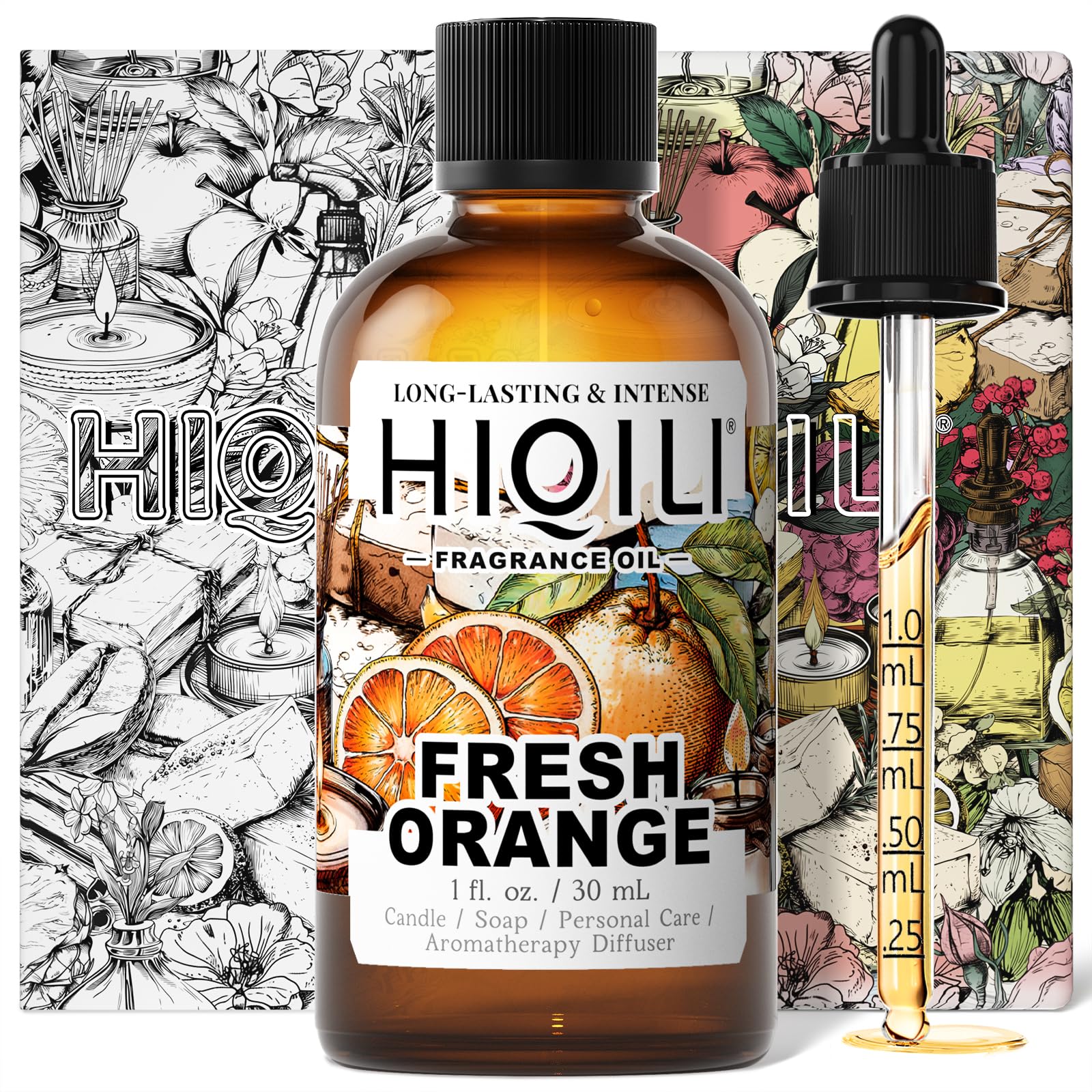 HIQILI Fresh Orange Fragrance Oil for Essential Oil Diffuser, DIY Skin Care