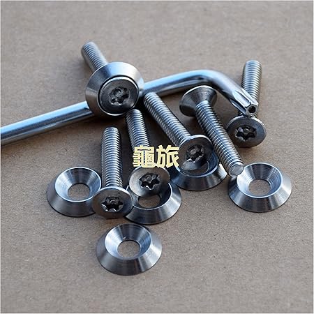 Amazon 6本ネジ 工具セット M6 X 30 Mm 盗難防止 ナンバープレート用 ボルト ピントルクスサラ ステンレス キャップホルダー レンチ付き 龜旅 車 バイク 車 バイク