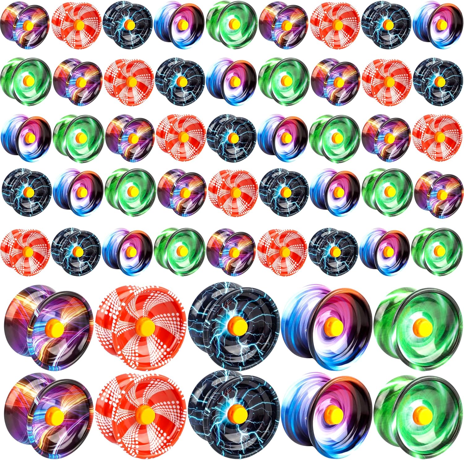 55 Pcs Alloy Responsive Yo Yo Ball Bulk Colorful Yoyo Bulk Metal Yoyo String Trick Bearing Balls Yoyo for Beginner Adult Training Party Gift Favor, 5 Colors