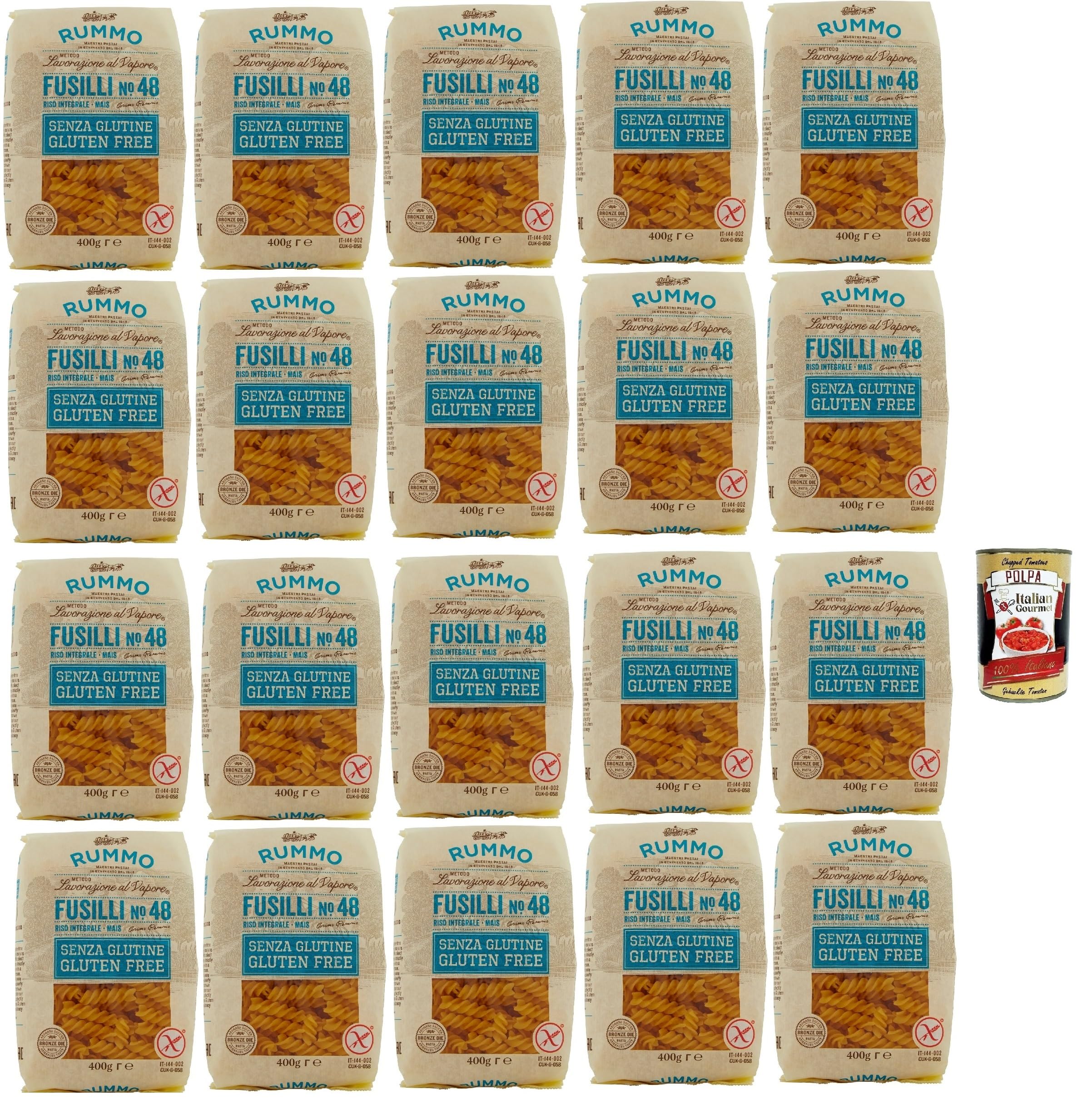 Italian Gourmet Glutenfreie Italian Gourmet Fusilli N.48 pasta glutenfrei | Senza frumento, spirali ruvide e tenaci, ideal für Aufläufe, Salate und, Gesamtnettogewicht 8 kg + Kostenlos Polpa 400g