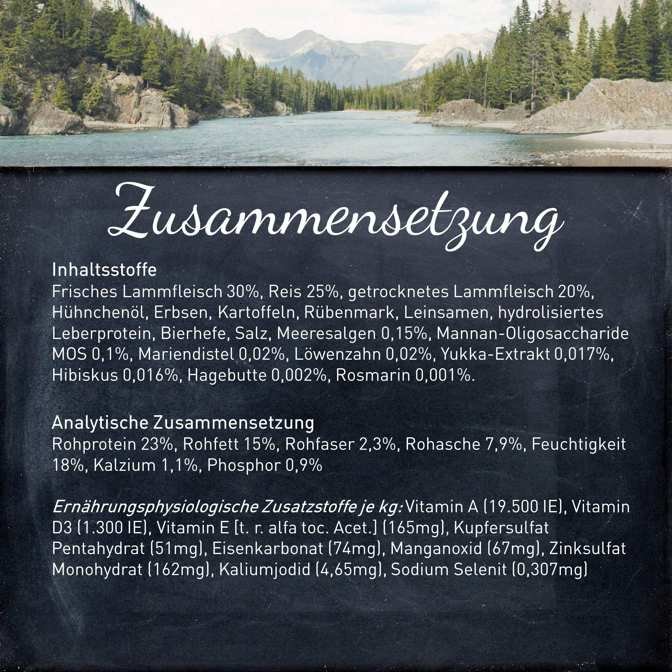 Wildes Land Halbfeuchtes Trockenfutter für Hunde Nr. 1 Lamm 5 kg | Mit Reis und Wildkräutern, Glutenfrei, Extra viel Fleisch, Für alle Hunderassen