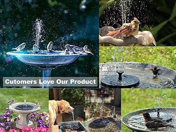 Solar Fountain, Solatec Solar Powered Bird Bath Fountain Pump 1.4W Solar Panel Kit Water Pump,Outdoor Watering Submersible Pump for Pond, Pool, Garden, Fish Tank, Aquarium