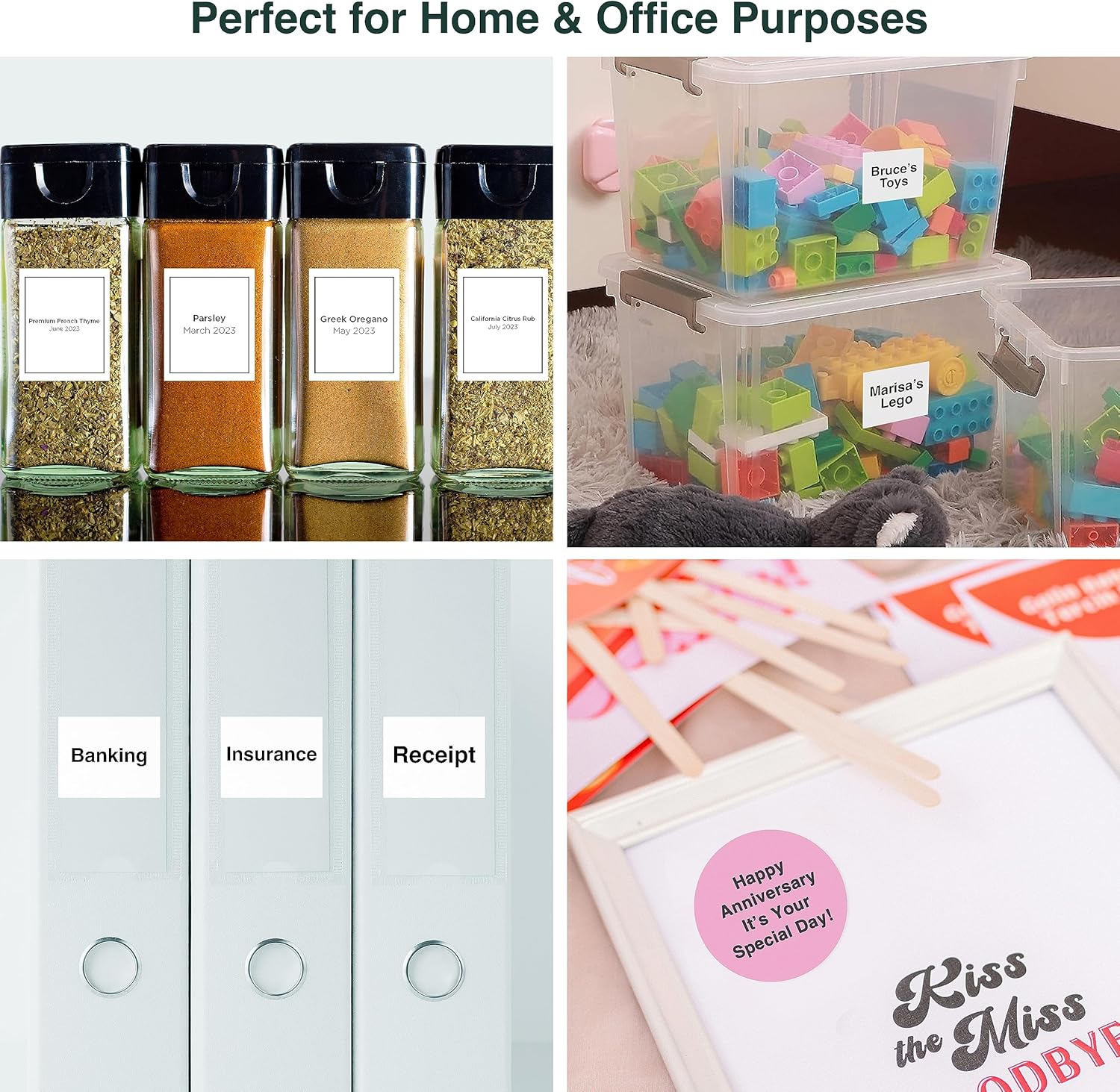 SUPVAN T50M Series Label Maker Thermal File Label, 0.98'' × 0.51'' + 0.59'' (25 × 13 + 15 mm) 100 PCS/Roll Genuine Laminated Waterproof Oilproof Adhesive Auto Detect Labels, Black on Blue - Image 5