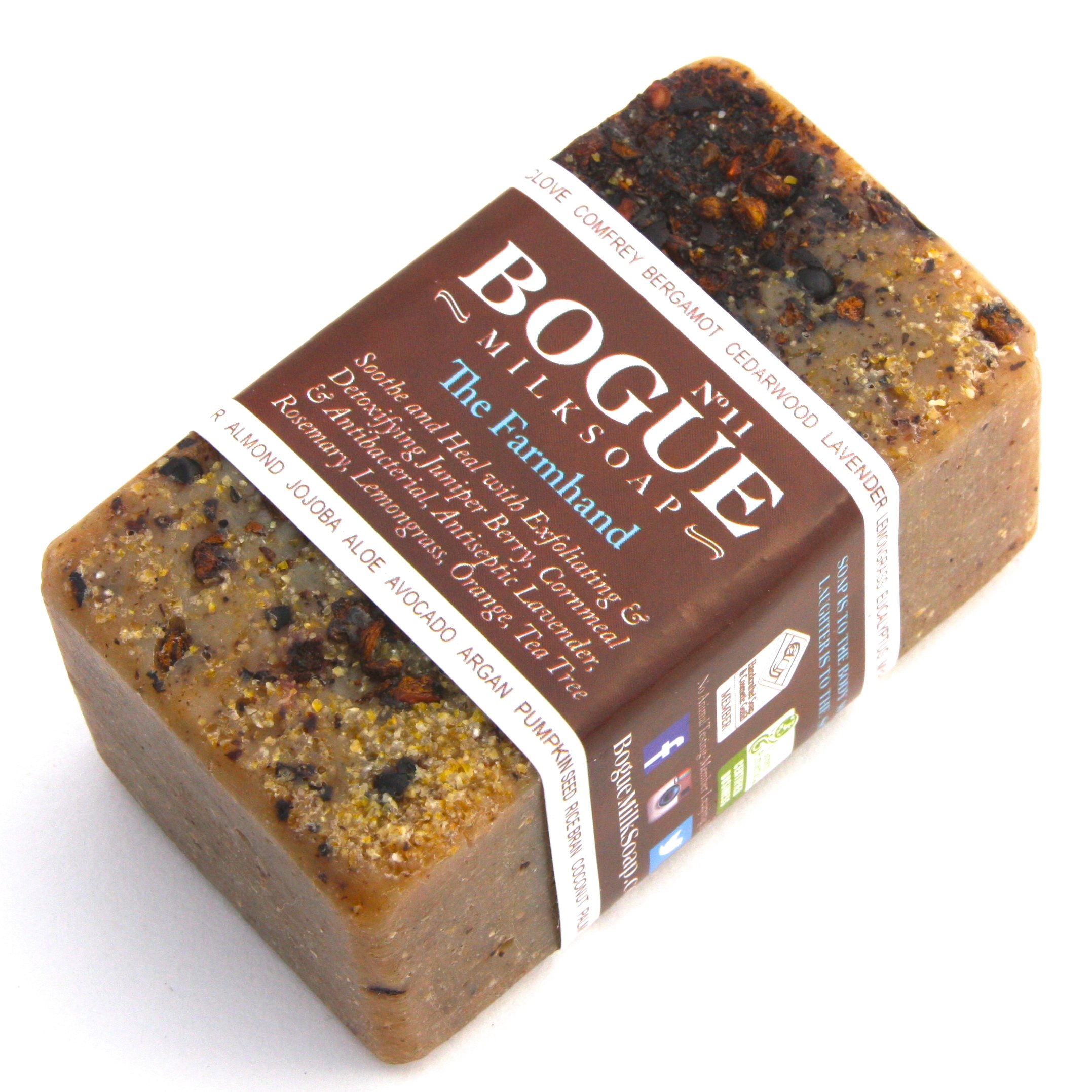 Bogue Milk SoapNo.11XL The Gardener- 6oz Detoxifying Juniper Berry & Cornmeal Exfoliate & Remove Dirt & Smells W Antibacterial, Antiseptic & Healing Tea Tree, Rosemary & Lavender, a Gardeners Dream!