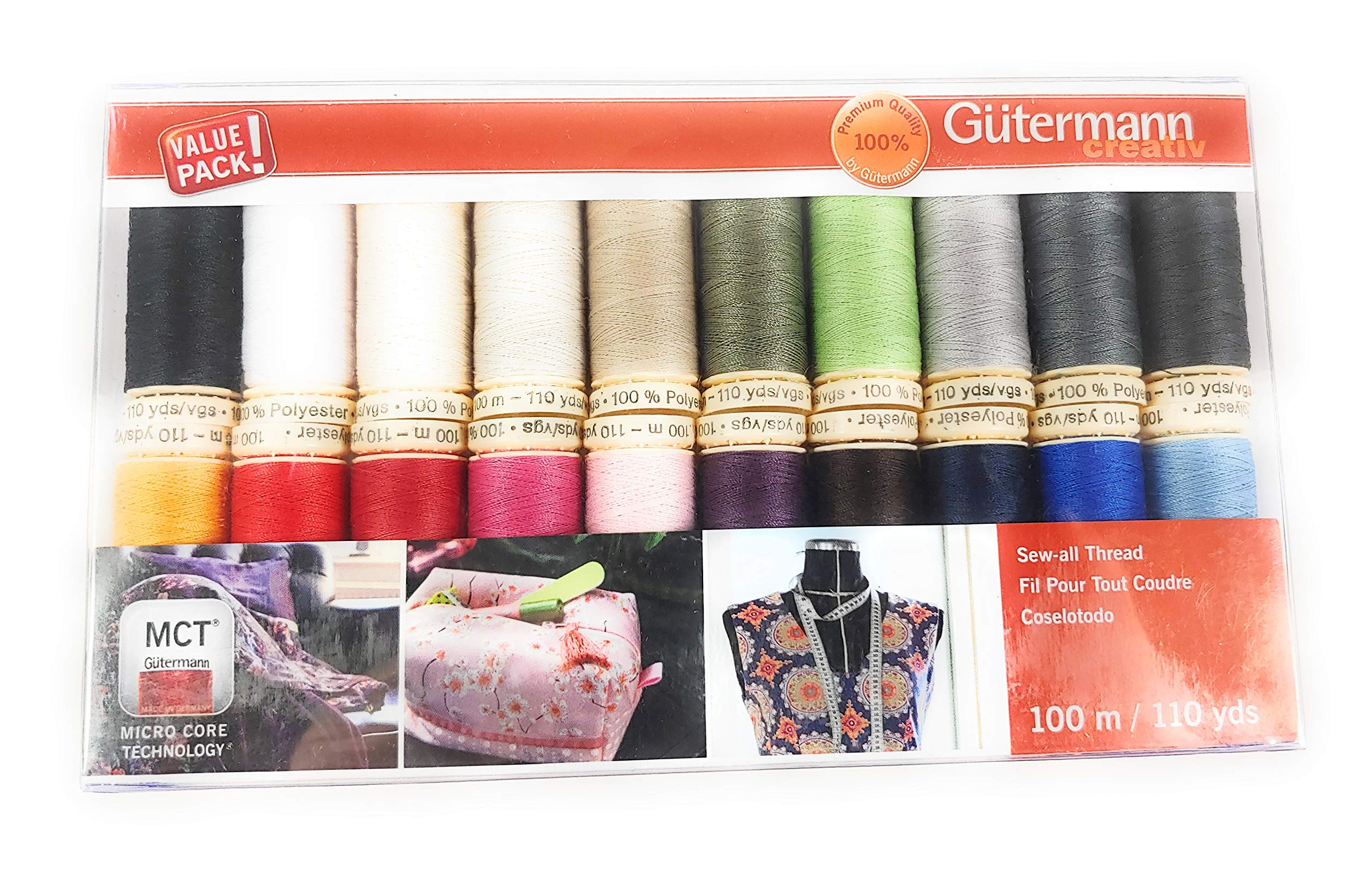 Gutermann Sew-All Polyester Thread Set - 20 Spools - Basics