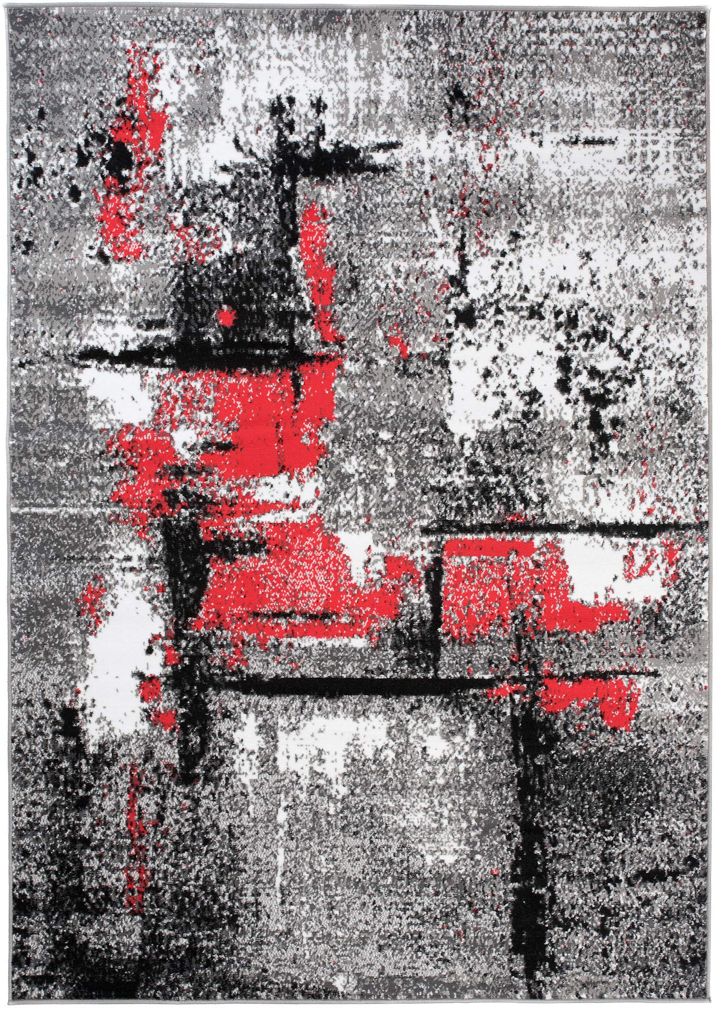 Mazovia Vloerkleed Modern - Tapijt Kortstondig Pooltje - Tapijten Modern Patroon - Tapijt Woonkamer, Slaapkamer, Eetkamer - OEKO-TEX Carpet - Rug - grijs 160 x 230 cm