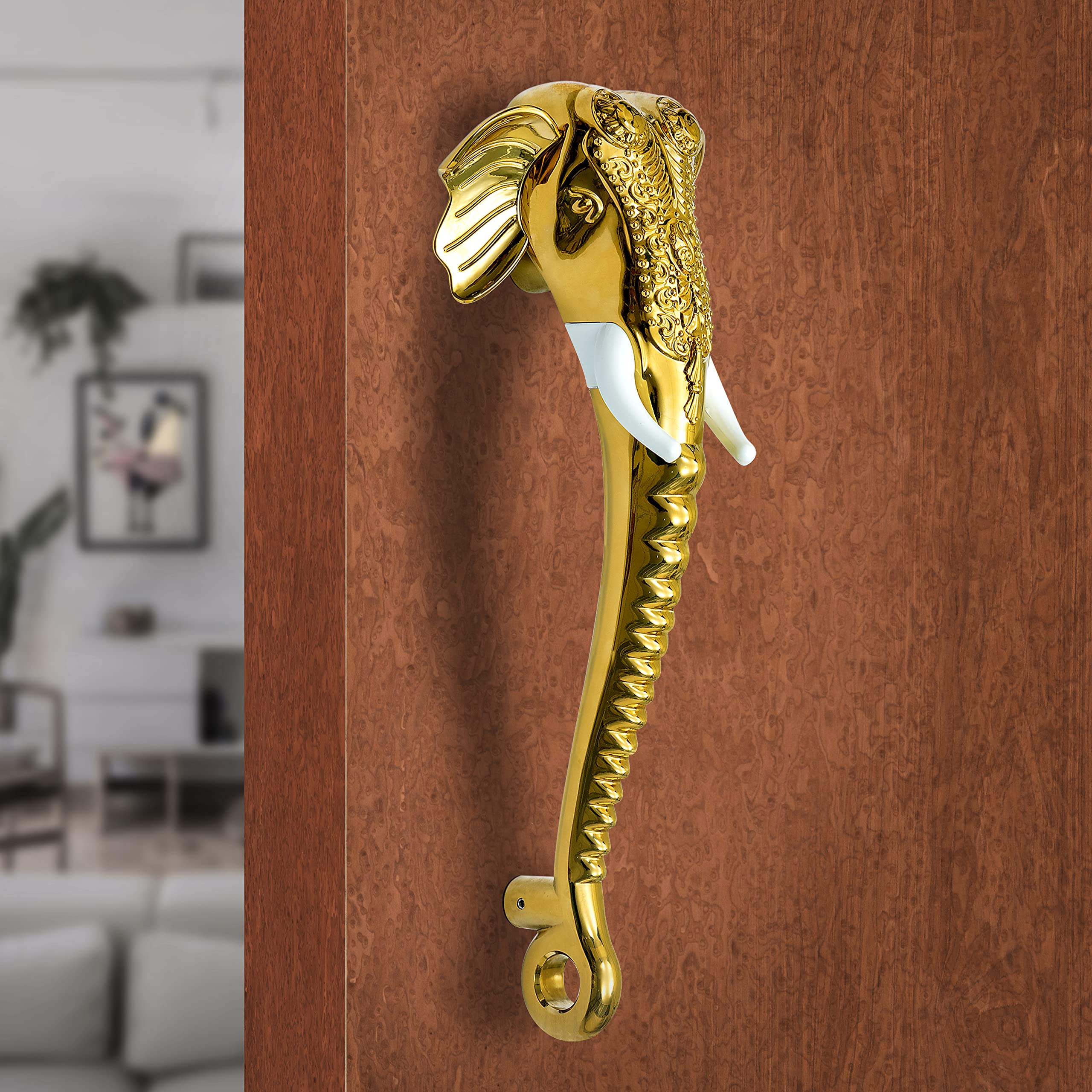 Plantex Premium Elephant Main Door Handle/17-inches Door Handle Main Door/Pull Push Handle/Door and Home Decor - Pack of 1 (677-Golden Finish) — Amazon image 8