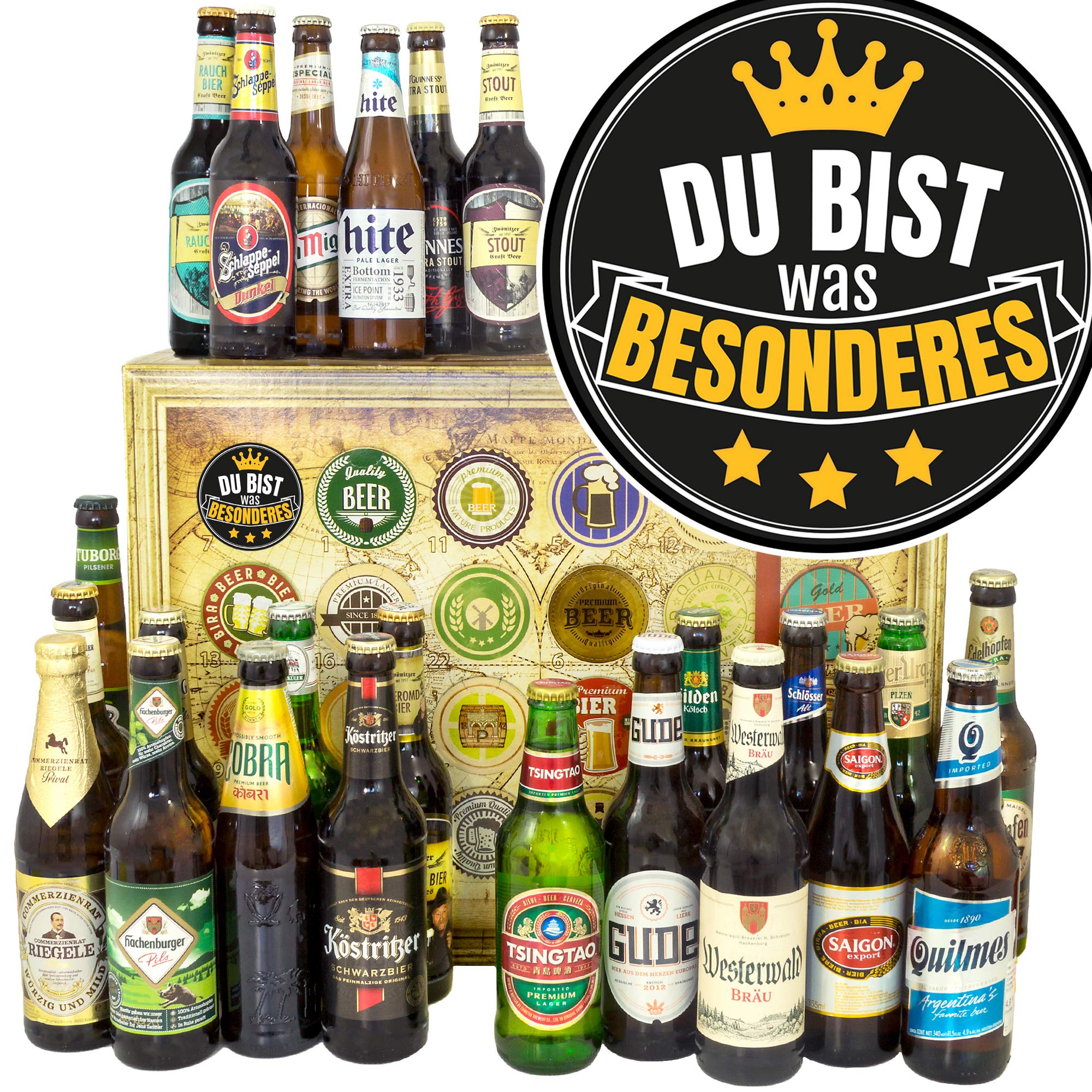 Du bist Besonders/Bier Geschenk Welt und DE/Geschenk für Mann/Bier Adventskalender 2024 2025