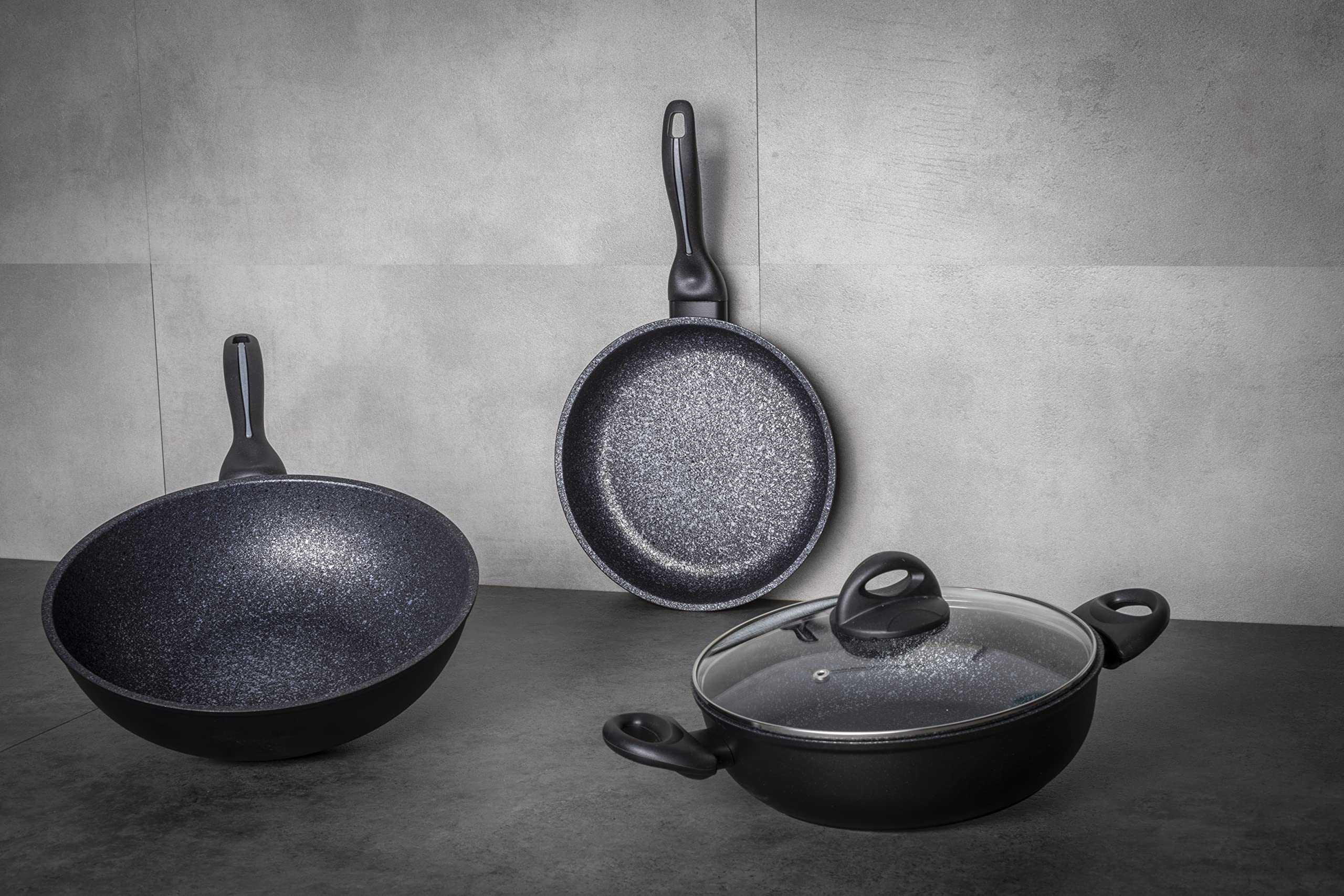 Barazzoni Wok Granitica Extra Induction Diametro 28 Made in Italy Pfoa e Nickel Free