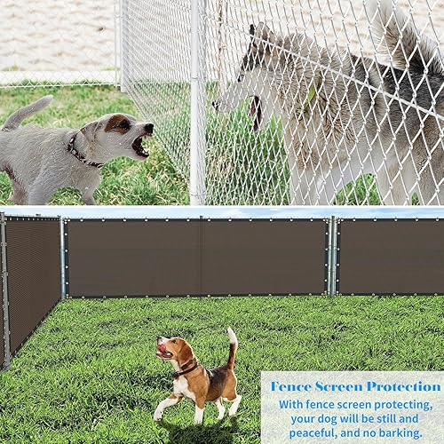 Miniatura 3 de AwnPro Pantallas para valla de privacidad, color marrón, de 4 x 50 pies, con protección solar resistente de grado comercial, 160 GSM con ojales de